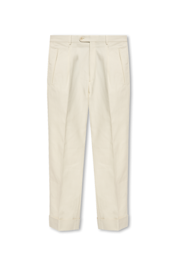 Cotton pleat-front trousers od Gucci